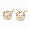 Brass Micro Pave Clear Cubic Zirconia Peg Bails Pendants X-KK-S356-123G-NF-2