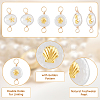 SUPERFINDINGS 30Pcs 3 Styles Natural Cultured Freshwater Pearl Connector Charms with Golden Tone Alloy Slices FIND-FH0007-73-5