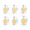 30Pcs 6 Style PVD Vacuum Plating 304 Stainless Steel Pendants STAS-CJ0001-146-2