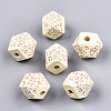 Painted Natural Wood Beads WOOD-T021-51A-12-1