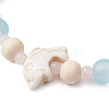 3Pcs Synthetic Turquoise & Wood & Glass Beaded Stretch Bracelets for Women BJEW-JB11128-5