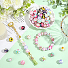 100Pcs 20 Colors Printed Round Silicone Focal Beads SIL-PA0001-41-4
