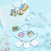 4Pcs Alloy Sublimation Blank Square & Flat Round Charms Bracelets BJEW-PH01797-5