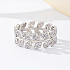 Brass Micro Pave Cubic Zirconia Finger Rings for Women UM5323-5-1
