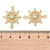 Rack Plating Brass Clear Cubic Zirconia Helm Connector Charms KK-C084-20G-3