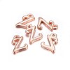 Rose Gold Plated Alloy Letter Pendants X-PALLOY-J718-01RG-Z-2