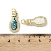 Brass Micro Pave Clear Cubic Zirconia Pendants KK-C045-22G-3