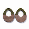 Opaque Resin & Walnut Wood Pendants RESI-T035-37C-2