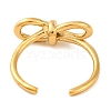 Ion Plating(IP) 304 Stainless Steel Bowknot Open Cuff Rings for Women RJEW-G319-01G-3