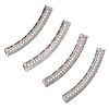 Unicraftale Brass Micro Pave Clear Cubic Zirconia Tube Beads ZIRC-UN0001-01P-1