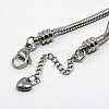 304 Stainless Steel European Round Snake Chains Bracelets STAS-J015-07-3