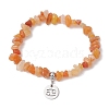 Natural Red Aventurine Chip Beaded Stretch Bracelets BJEW-JB11133-06-1