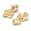 Maple Leaf Alloy Dangle Stud Earrings EJEW-L096-001G-3