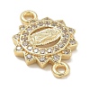 Rack Plating Brass Micro Pave Clear Cubic Zirconia Religion Virgin Mary Connector Charms KK-L224-094G-04-2