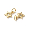 Rack Plating Brass Micro Pave Clear Cubic Zirconia Charms KK-D074-01G-3