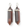 Natural Tiger Eye Pointed Pendants G-M378-01P-A20-2