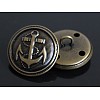 1-Hole Brass Shank Buttons X-BUTT-WH0001-06-20mm-1