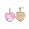 Alloy Kitten Dangle Stud Earrings EJEW-G148-27G-02-1