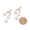 Natural Pearl Beaded U Shaped Dangle Stud Earrings for Women EJEW-TA00050-3