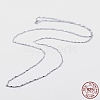 Anti-Tarnish Rhodium Plated 925 Sterling Silver Chain Necklaces STER-F039-12P-2