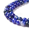 Natural Striped Agate/Banded Agate Beads Strands G-G582-8mm-64-4