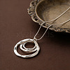 Alloy Triple Ring Pendant Necklaces for Women Men WG3F07B-01-3