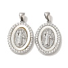 Rack Plating Brass Cubic Zirconia Shell Pendants KK-S368-11P-1