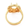 Rack Plating Oval Brass Micro Pave Cubic Zirconia Adjustable Ring Components KK-Q819-08G-3