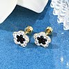 Flower Glass & Polymer Clay Rhinestone Ear Fake Plugs EJEW-H105-32G-3