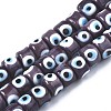 Handmade Evil Eye Lampwork Beads Strands LAMP-WH0006-05F-1