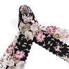 4 Yards 2 Colors Polyester Flower Printed Ribbon OCOR-A008-04-2