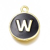 Brass Enamel Pendants KK-H103-02W-G-1