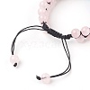 Chakra Natural Rose Quartz Braided Bead Bracelets BJEW-O164-A07-2