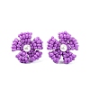 Daisy Glass Seed Beaded Stud Earrings EJEW-MZ00334-04-2