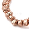 Electroplated Natural Lava Rock Beads Strands G-L606-D02-01E-2