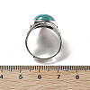 Natural Banded Agate Adjustable Rings G-P560-03AS-16-5