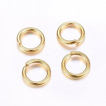 304 Stainless Steel Open Jump Rings STAS-O098-02G-09