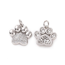 Rack Plating Brass Micro Pave Cubic Zirconia Charms X-KK-C008-36P