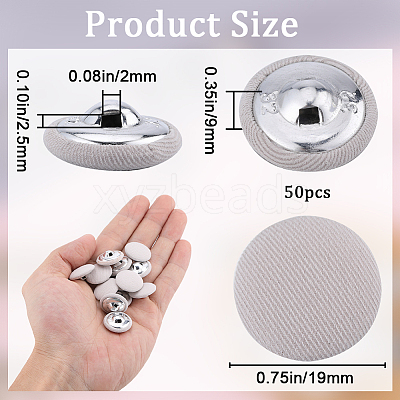 50Pcs 1-Hole Cloth Buttons DIY-GF0008-50A-1