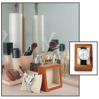Rectangle Wooden Watch Display Stands ODIS-WH0017-110B-1