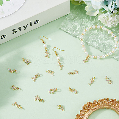 26pcs 26 Styles Brass Charms KK-SC0006-32-1