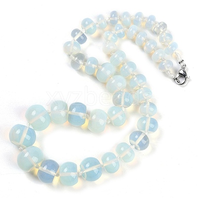 Opalite Rondelle Graduated Beaded Necklaces for Women Men NJEW-K388-02F-1