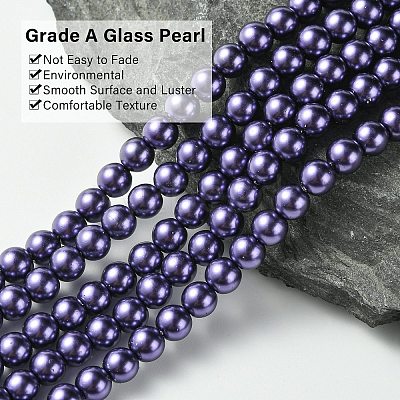 Eco-Friendly Grade A Glass Pearl Beads HY-J002-6mm-HX073-1