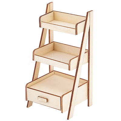 Mini Wood Storage Rack Furniture Model AJEW-WH0419-70-1