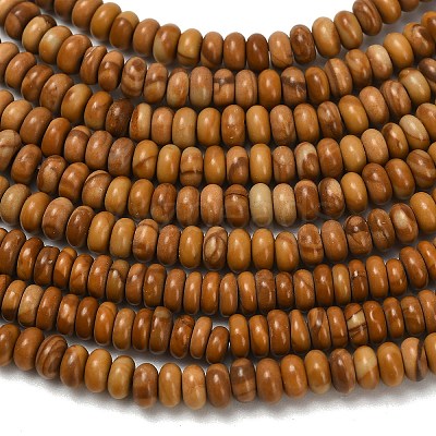 Natural Wood Lace Stone Wooden Jasper Beads Strands G-L635-A19-4x2mm-1