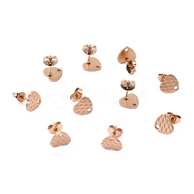 Ion Plating(IP) 304 Stainless Steel Stud Earring Findings STAS-I183-04A-RG-1