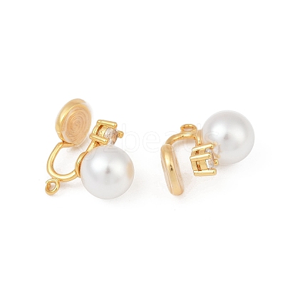 Round Brass Brass Micro Pave Clear Cubic Zirconia Ear Cuff Findings KK-F902-03G-1