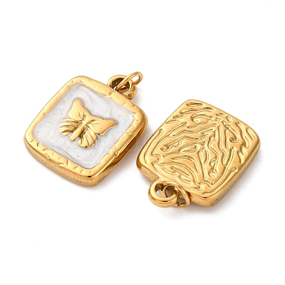 304 Stainless Steel Enamel Pendants STAS-U061-37G-A01-1
