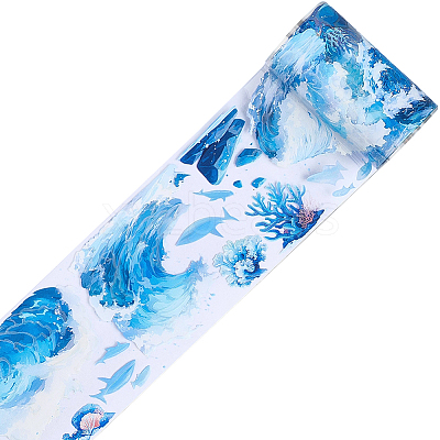 PET Flower Pattern DIY Scrapbook Decorative Adhesive Tapes DIY-WH20011-96G-1