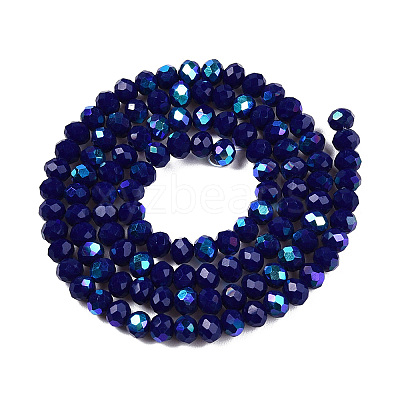 Electroplate Opaque Solid Color Glass Beads Strands EGLA-A044-P4mm-L07-1